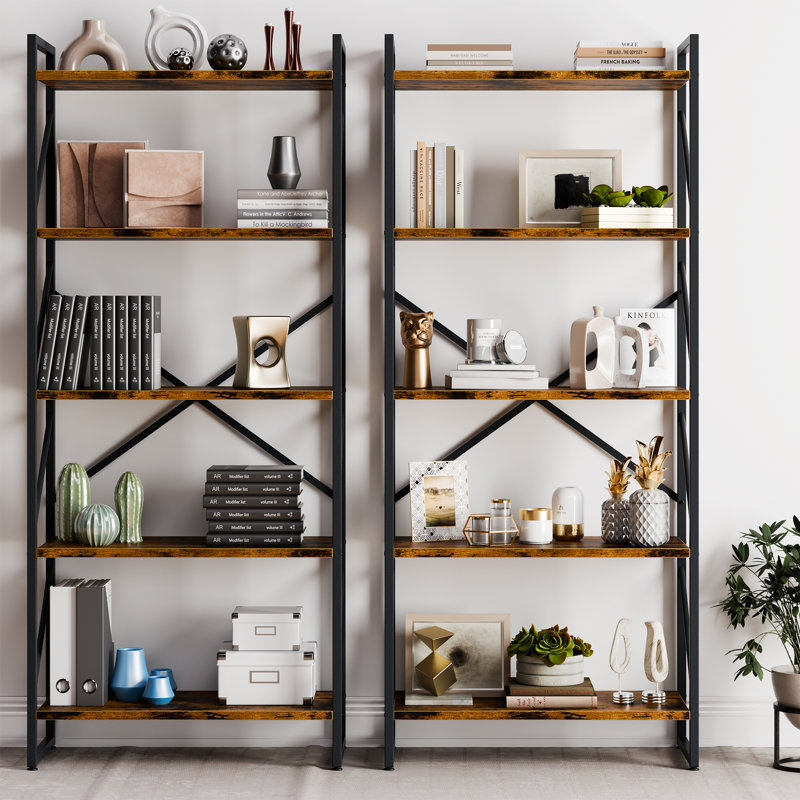 Étagère à livres H 62,2 po x l 23,6 po Milliner, Noir / brun