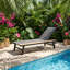 Chaise longue inclinable ajustable en aluminium et en maille Waterloo