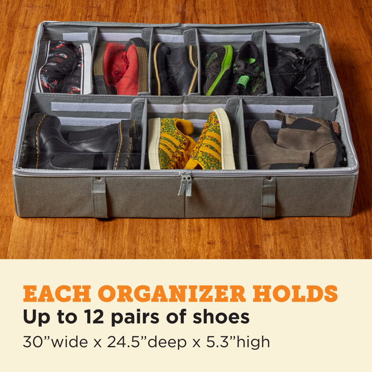 HOLDN' STORAGE Extra-Large Under Bed Shoe Storage Organizer - Underbed  Storage Solution Fits Men's and Women's Shoes, High Heels, and Sneakers  with