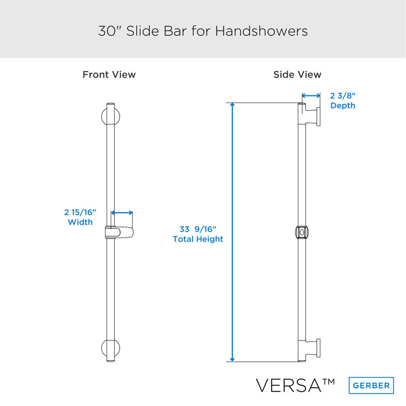 Barre coulissante Versa, Chrome