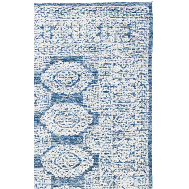 Metro Hand Tufted Wool/Cotton Oriental Rug in Blue/Gray, Rectangle 3' x 5'