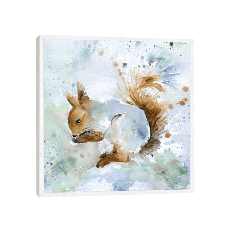 Squirrel by Carol Robinson - Painting on Canvas, 93.98 cm H x 93.98 cm W, White Framed Canvas