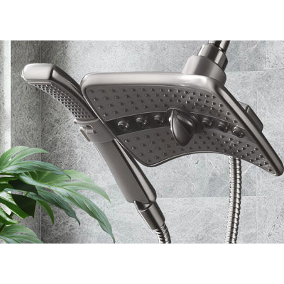 1.8 GPM High Pressur Two Spray Setting Shower Heads Combo,With Two Spray Settings Handheld Shower Head