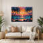 «Hawaiian Island Sunset», art mural en métal gris