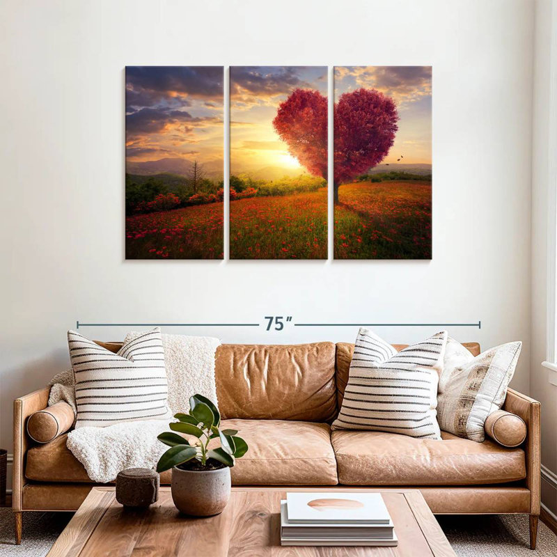 Harnek Heart Shaped Red Tree, 36" H x 57" W