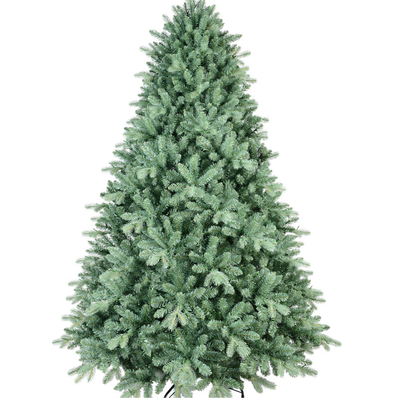 Arbre de Noël 7 pi teinté bleu, 2518 branches, installation sans effort avec structure à charnières, support en métal fiable, embouts d'arbre décoratifs de 84 po, système rapide, support robuste