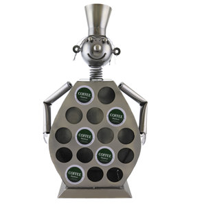 Wine Bodies 16-Pod Fine Metal Chef Coffee Capsule Holder Character Kitchen Display