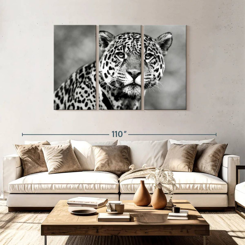 Monochromatic Jaguar, 48" H x 74" W
