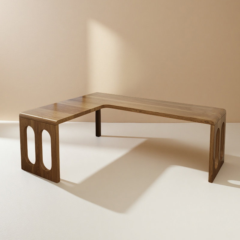 Bureau en bois massif en forme de L, H 29,53 po x l 78,74 po x P 47,24 po