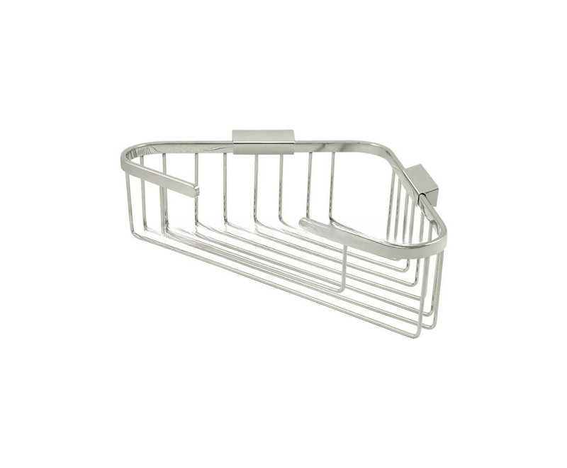 Deltana WBC1310U14 Wire Basket, 13-1/4" x 10-1/4" Triangular Corner in Polished Nickel, Polished Nickel