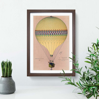 Tri-Colour Hot Air Balloon in Paris - Picture Frame Painting Print