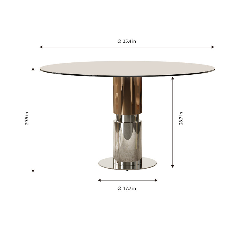 35-Inch Round Glass Dining Table