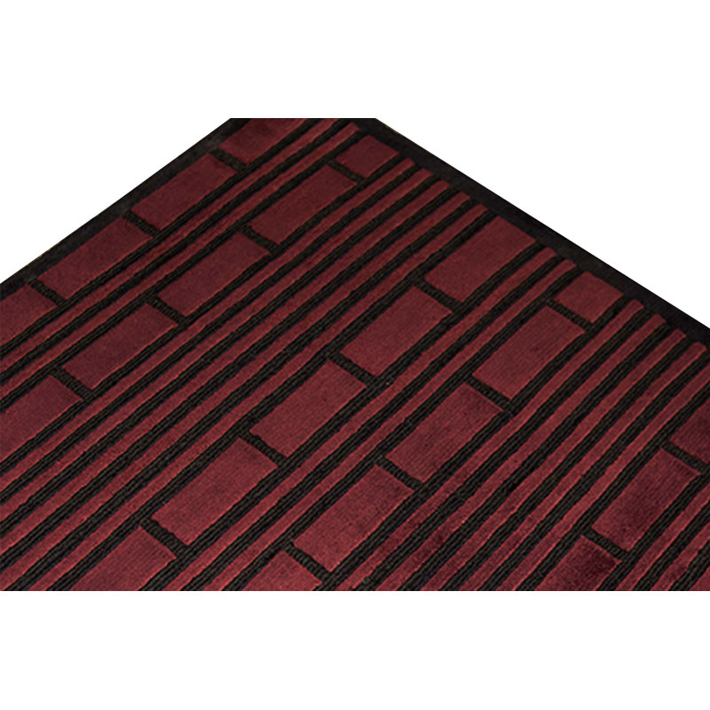 Hand-Knotted High-Quality Wine and Black Area Rug