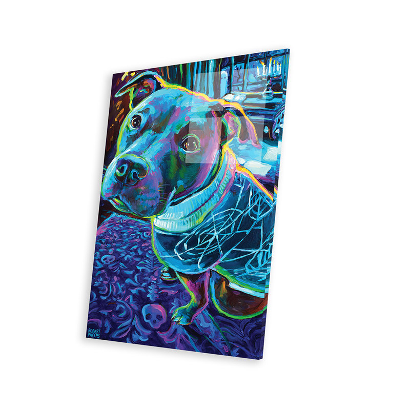 «Spooky Pitbull» par Robert Phelps - peinture sans cadre