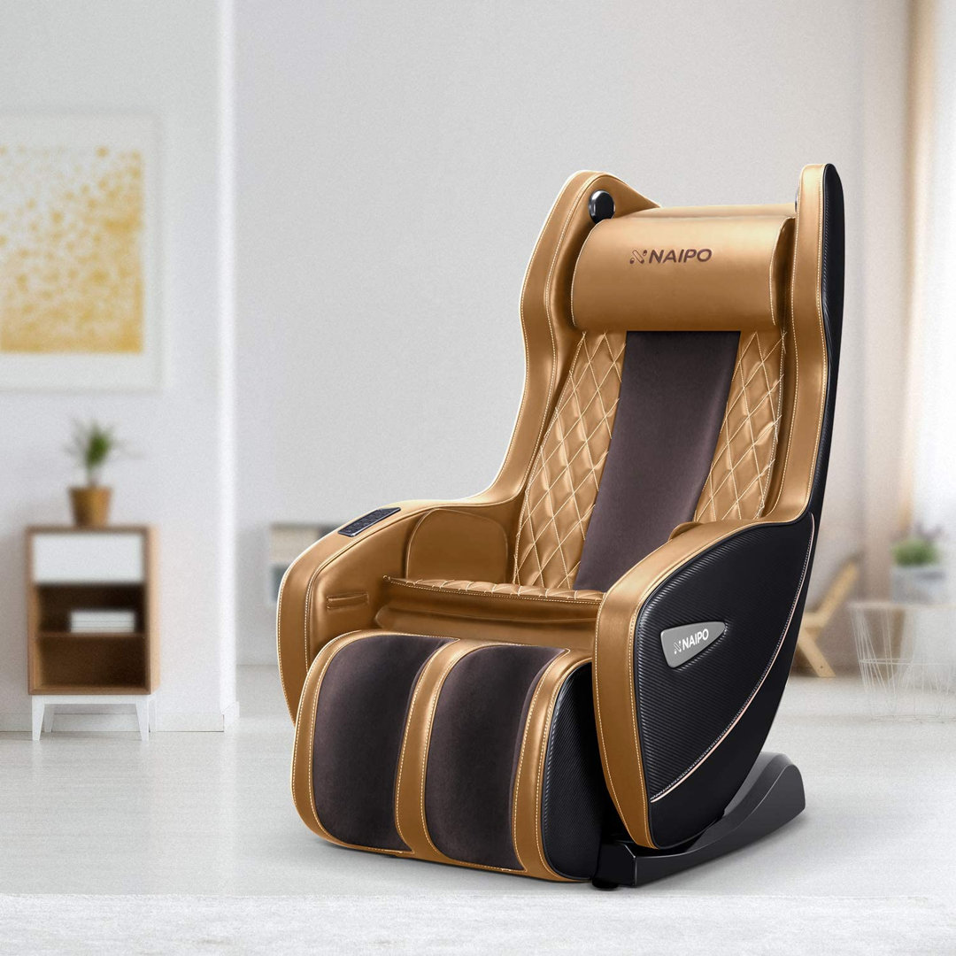 NAIPO Massagesessel, Wärmefunktion, Bluetooth, platzsparend, Design Award, Braun-Schwarz