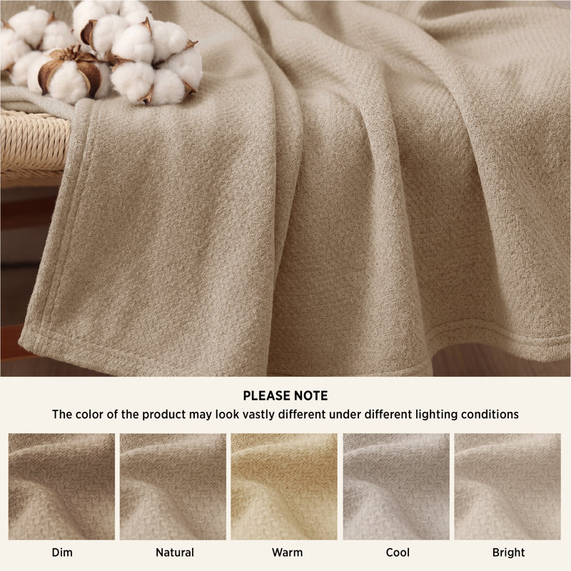 Couverture 100% coton Cozy Winter Bedure Soft Cozy, Grand lit, Tanné