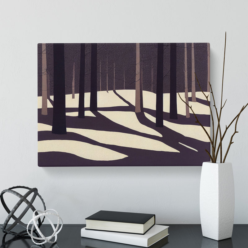 Winter Forest At Dusk - Wrapped Canvas