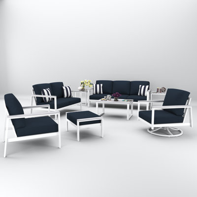 Townsend 7 Person Seating Group With Sunbrella Cushions by Birch Lane