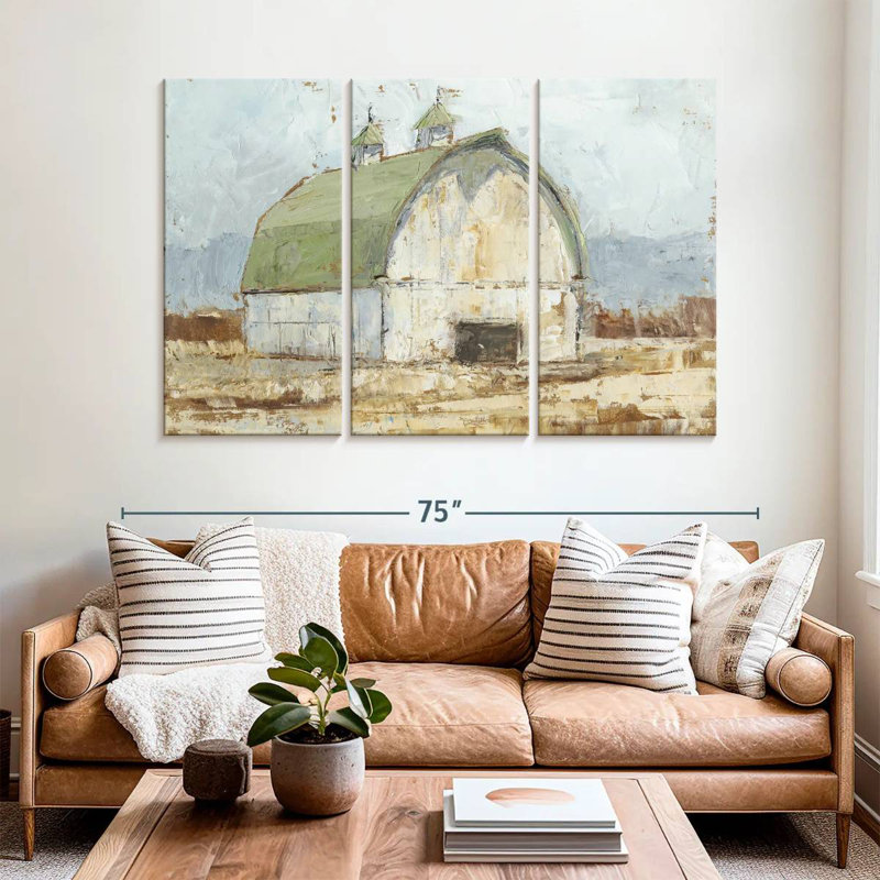 Lilie Whitewashed Barn II, 42" H x 65" W