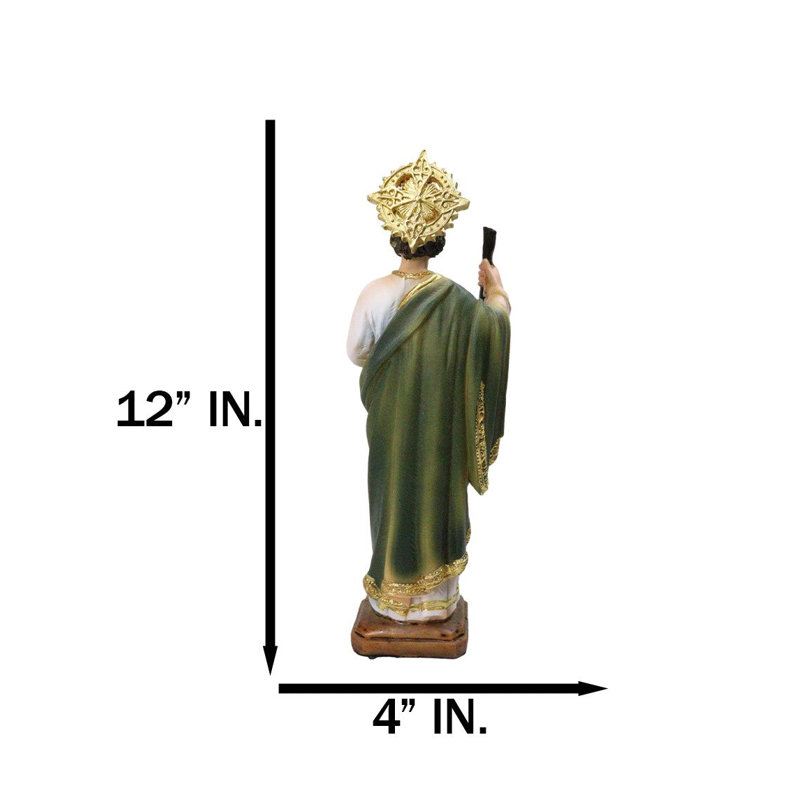 Figurine apôtre Saint Jude Thaddeus, 12" H x 4" W x 3" D