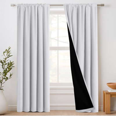100% Blackout Curtains for Bedroom Short Curtains Half Window Curtains for Kitchen, Privacy Energy Saving Curtain Tiers for Bathroom Shades,Set of 2