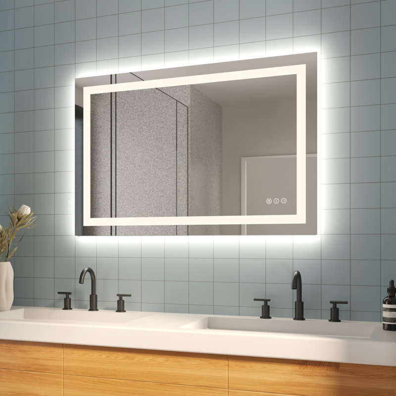 Coben Lighted LED Mirror with Defogger, Dimmer & Adjustable Color Temperature, 40'' H x 32'' W