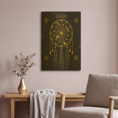 'Celestial Gold A' By Jean Plout Gold Metal Wall Art
