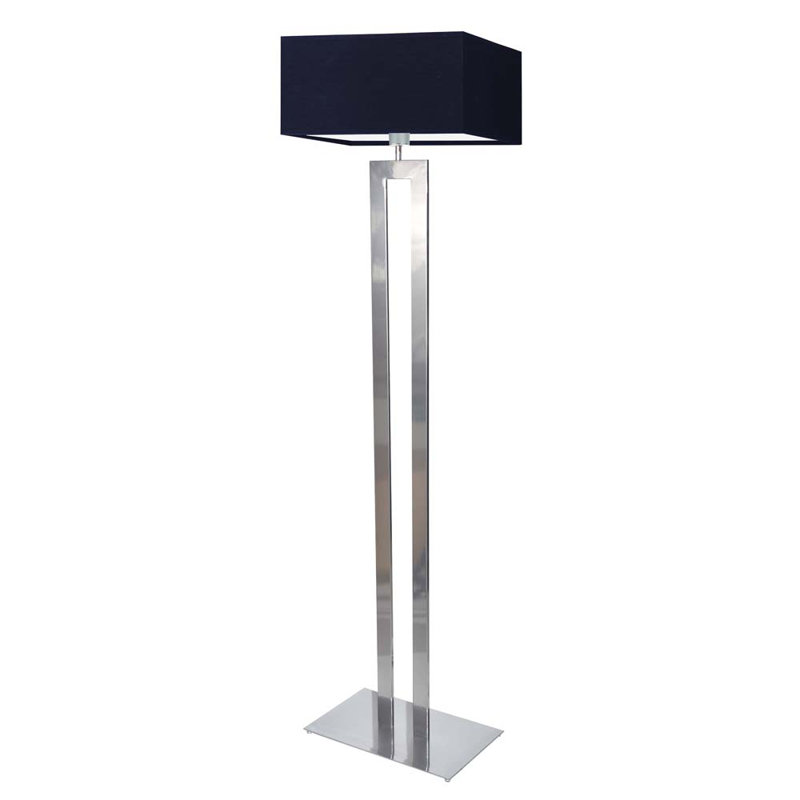 Arsh 161cm Traditional Floor Lamp, Silver, Navy Blue