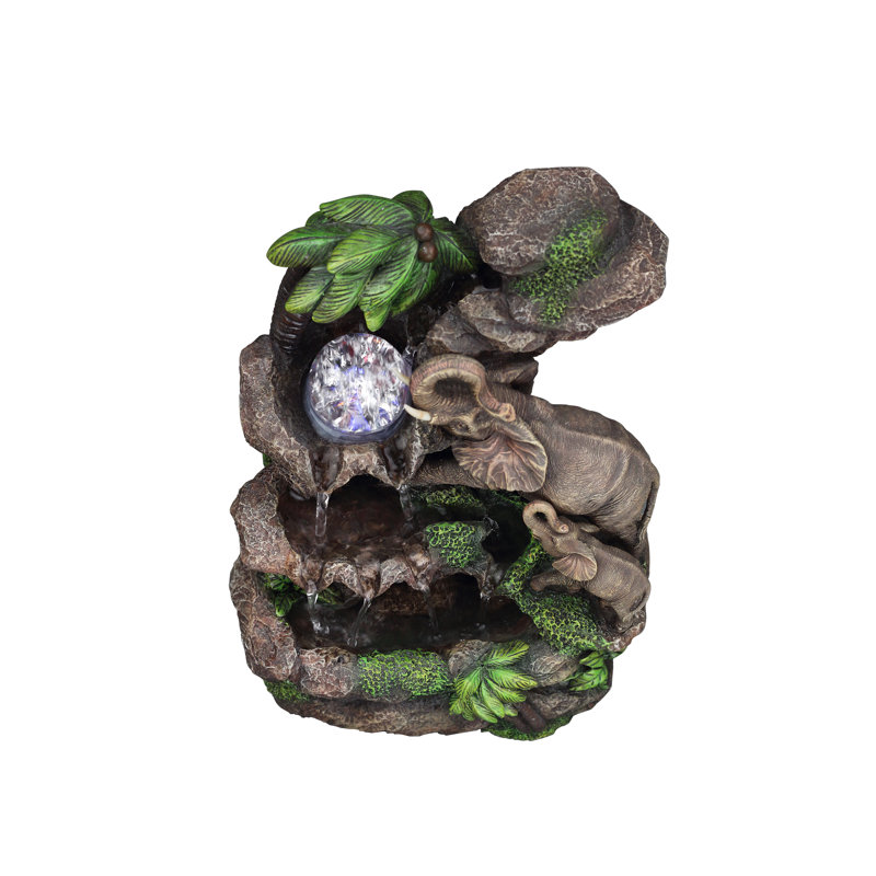 Jarod Weather Resistant Table Top Fountain with Light