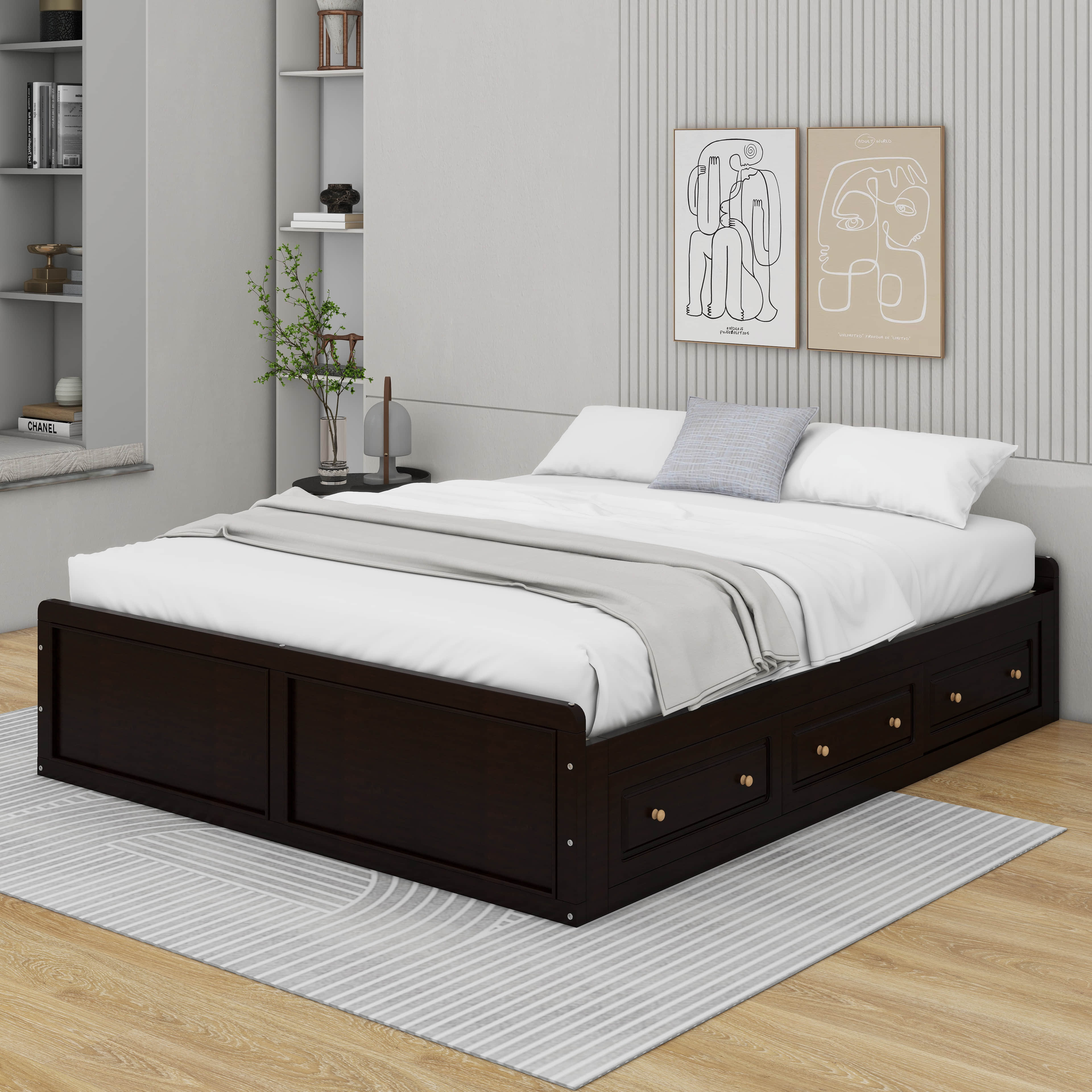 Lark Manor™ Queen Size Platform Bed Frame With 6 Drawers | Wayfair