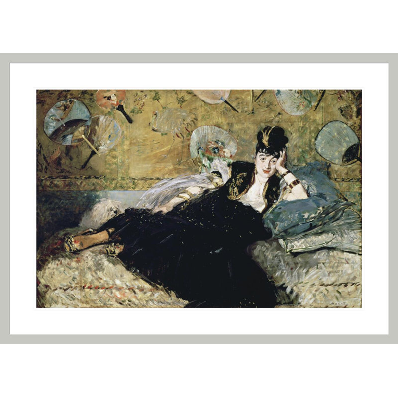«The Lady with Fans Portrait of Nina de Callias» (1844-1884) par impression giclée encadrée, 30,34 po H x 41,5 po L
