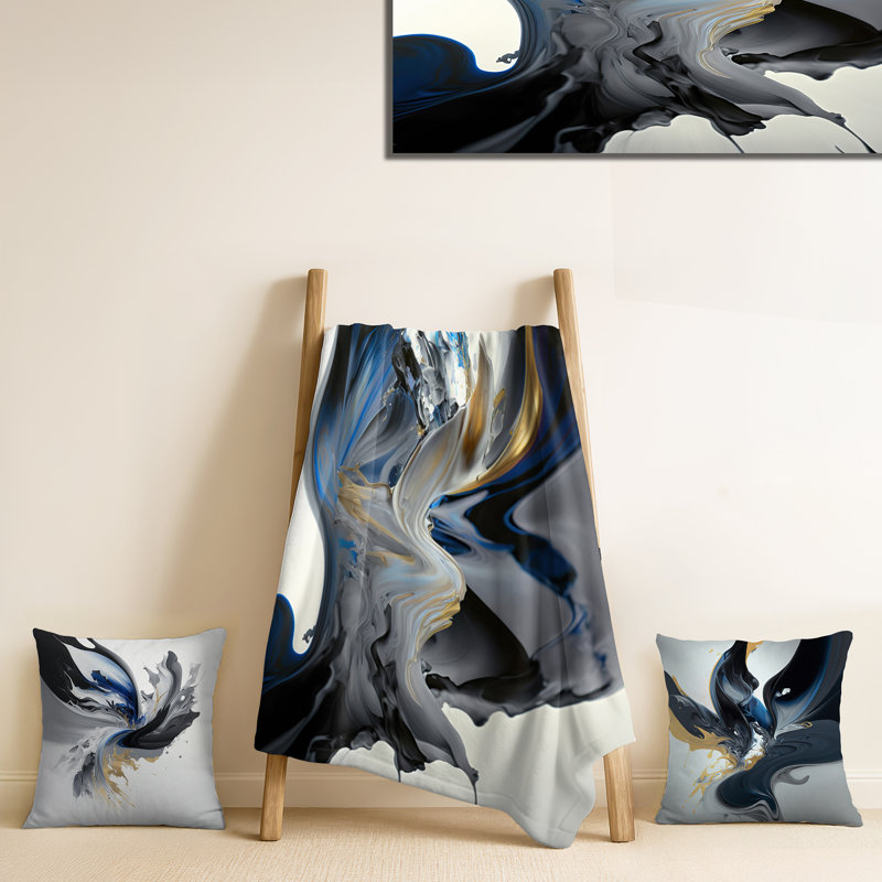 Ensemble de couverture et oreiller Bright Blue Smooth Abstract I - Abstract Spirals