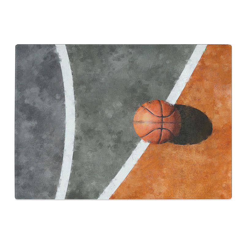 Basketball Court Painting Chopping Board, 0.4cm H x 20cm W x 29cm L