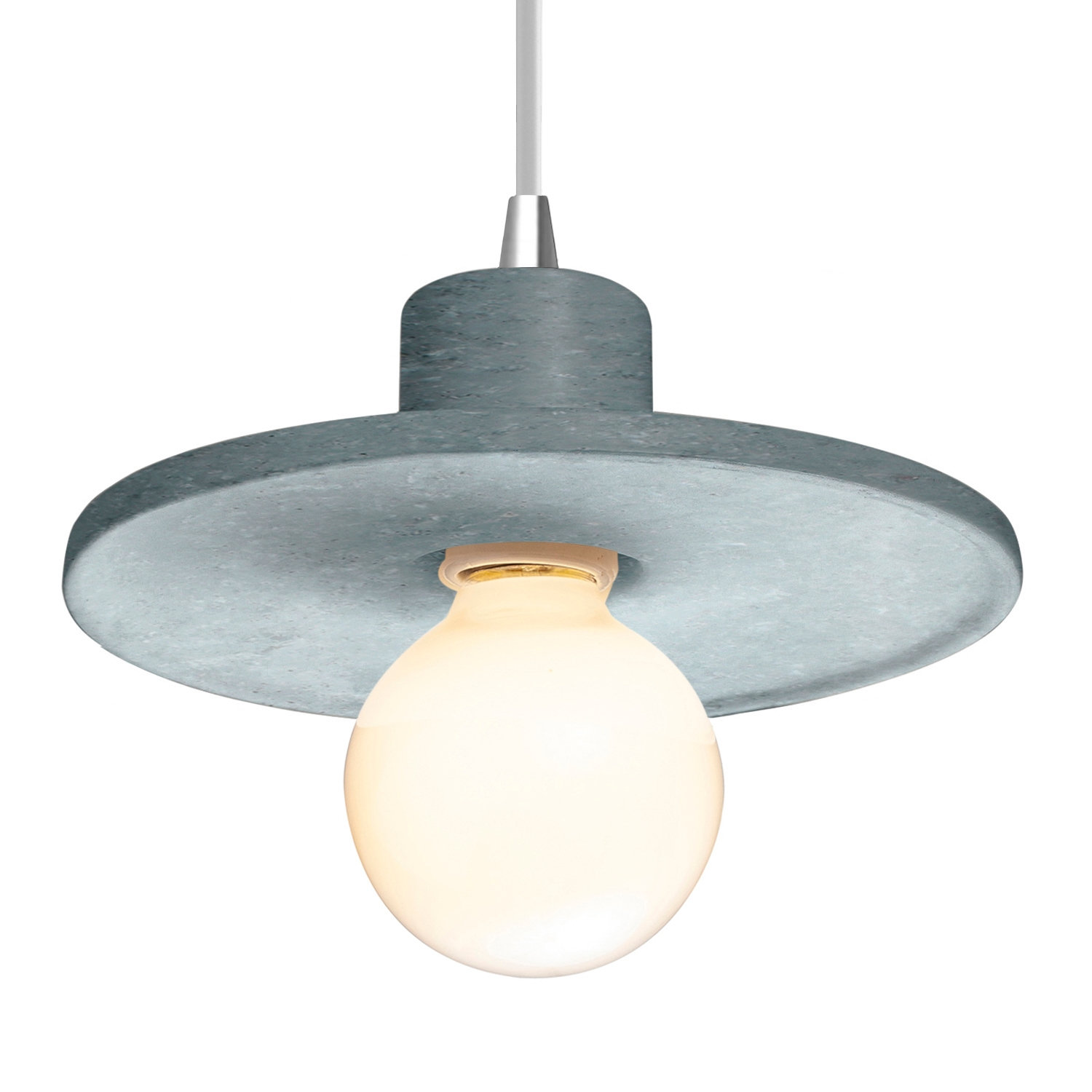 Leni Ceramic Dimmable Pendant, Concrete, Polished Chrome