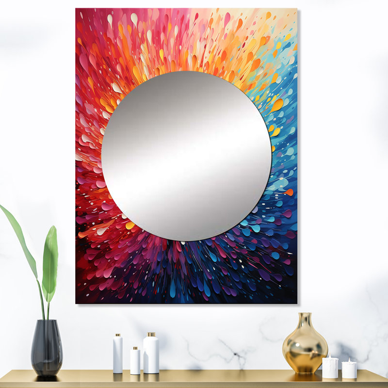 «Islek Hardedge Art Vibrant Velocity», grand miroir mural à peinture, miroir décoratif moderne, impression sur métal
