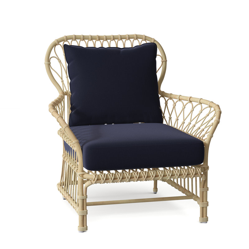 Savannah Outdoor Lounge Chair, Canvas Navy Sunbrella® Canvas