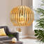 25cm H Bamboo Pendant Shade in Brown