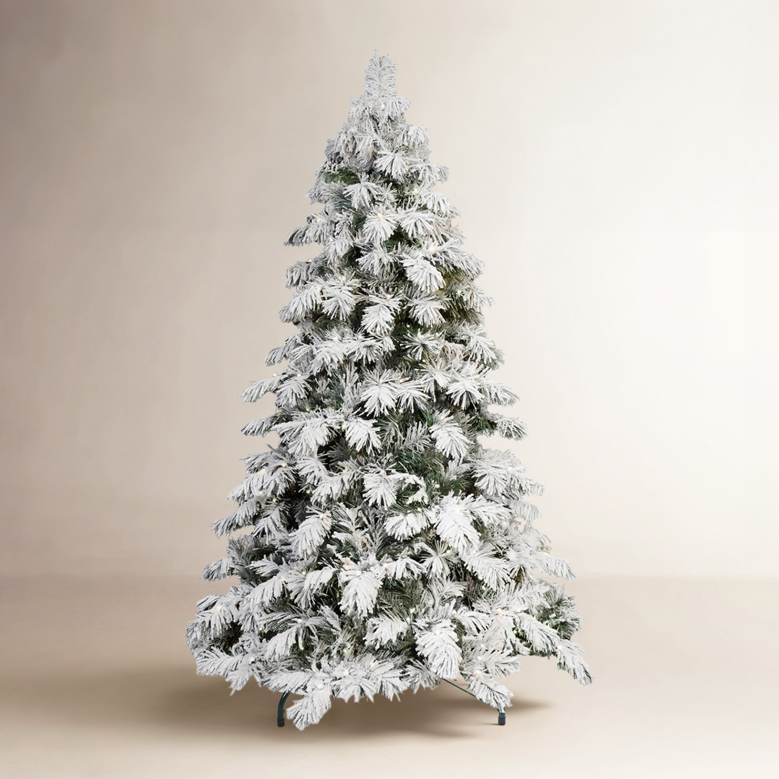 Flocked 8' Pre-Lit Christmas Tree, 8'