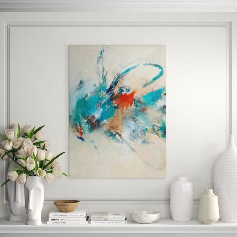Heart To Heart Print by Sara Brown, Image Brush Gel, 55" H x 40" W x 1.5" D