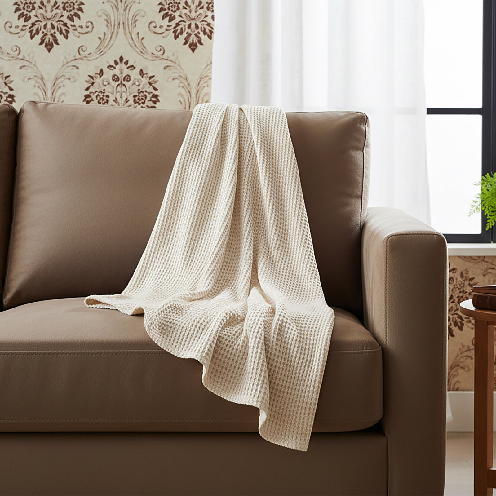 100% Cotton Throw, Natural