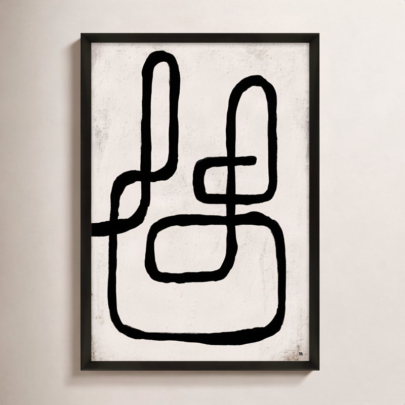Linework 1 Painting by StudioM, 30" H x 21" W x 1.25" D, Black Framed Paper