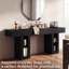 Console de 71 pouces de long avec prise de courant, canapé moderne étroit, table de couloir d'entrée avec tablettes de rangement réglables ouvertes pour le vestibule du salon-126700130-126700129