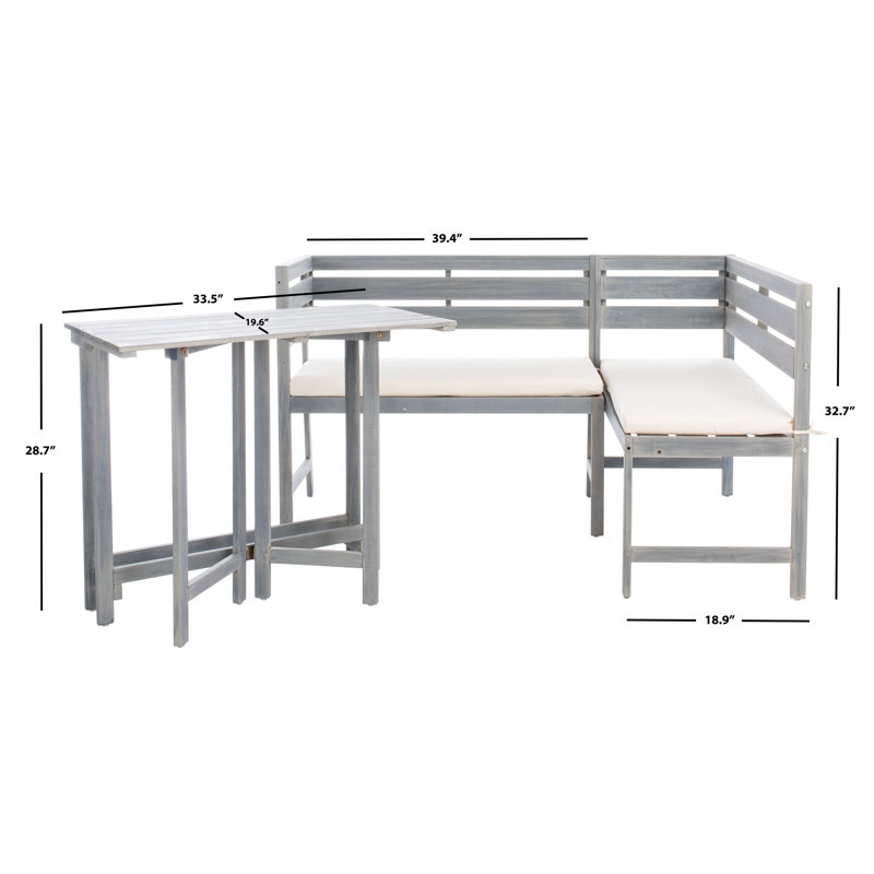 Ensemble de conversation modulaire 2 pièces pour balcon avec coussins Vana, Structure gris cendré / coussin blanc