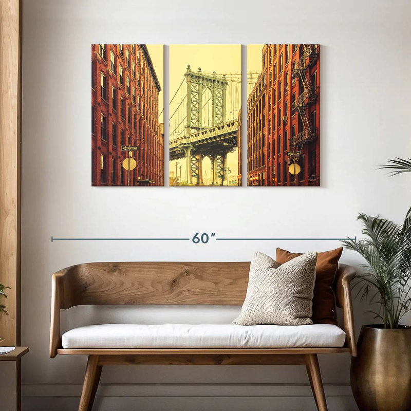 Sebbie Rertro Manhattan Bridge, 28" H x 45" W