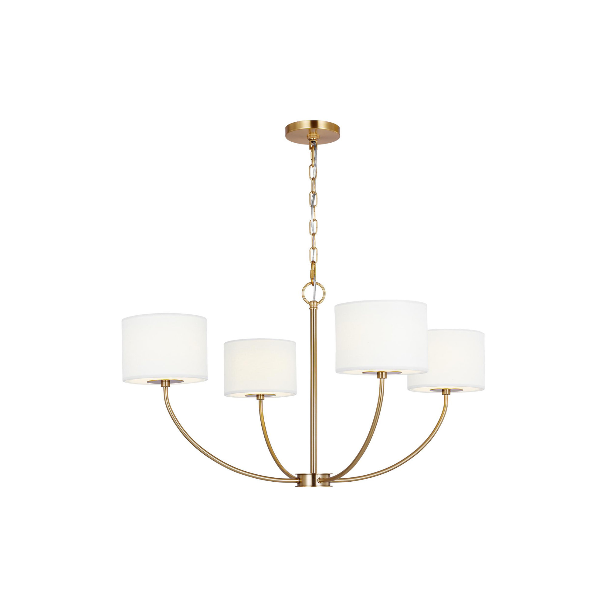 Tanyel 4 - Light Metal Dimmable Chandelier, Burnished Brass