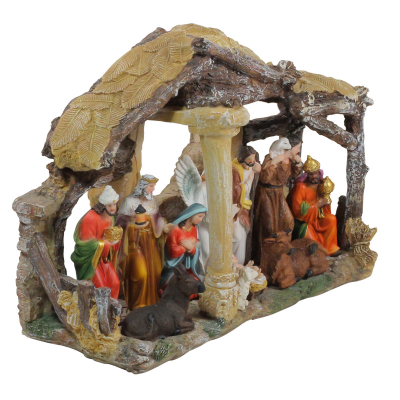 Crèche de Noël traditionnelle 18 "avec décoration de maison stable