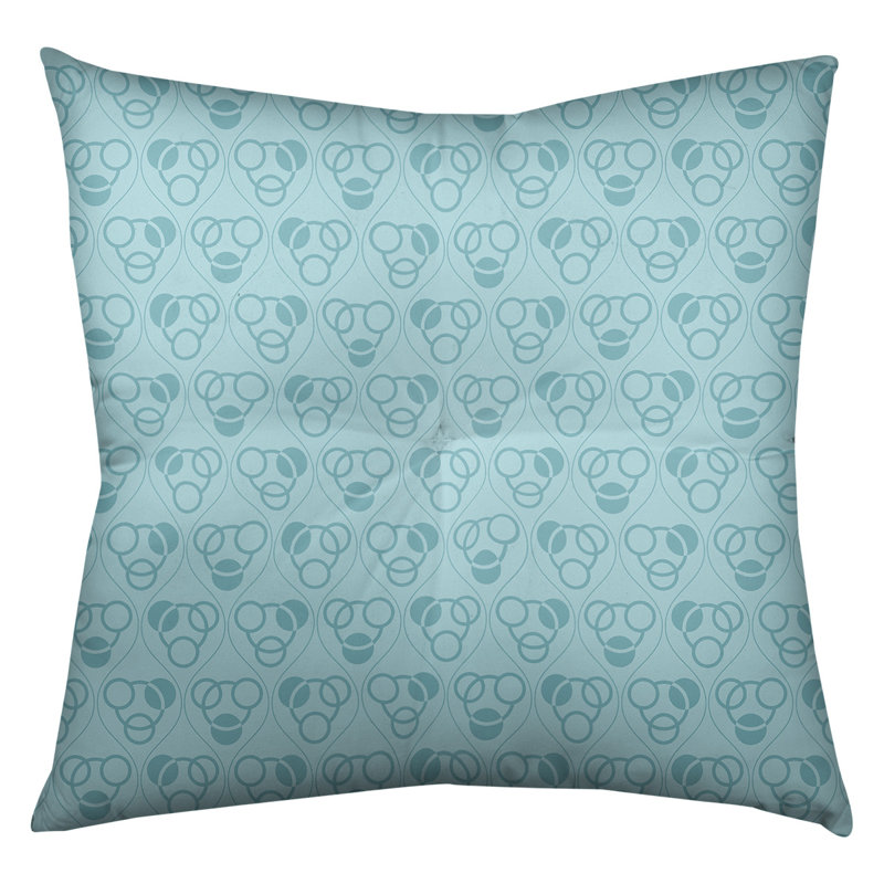 Coussin de sol classique à motif de cercles et de vagues, 26 po x 26 po, sarcelle