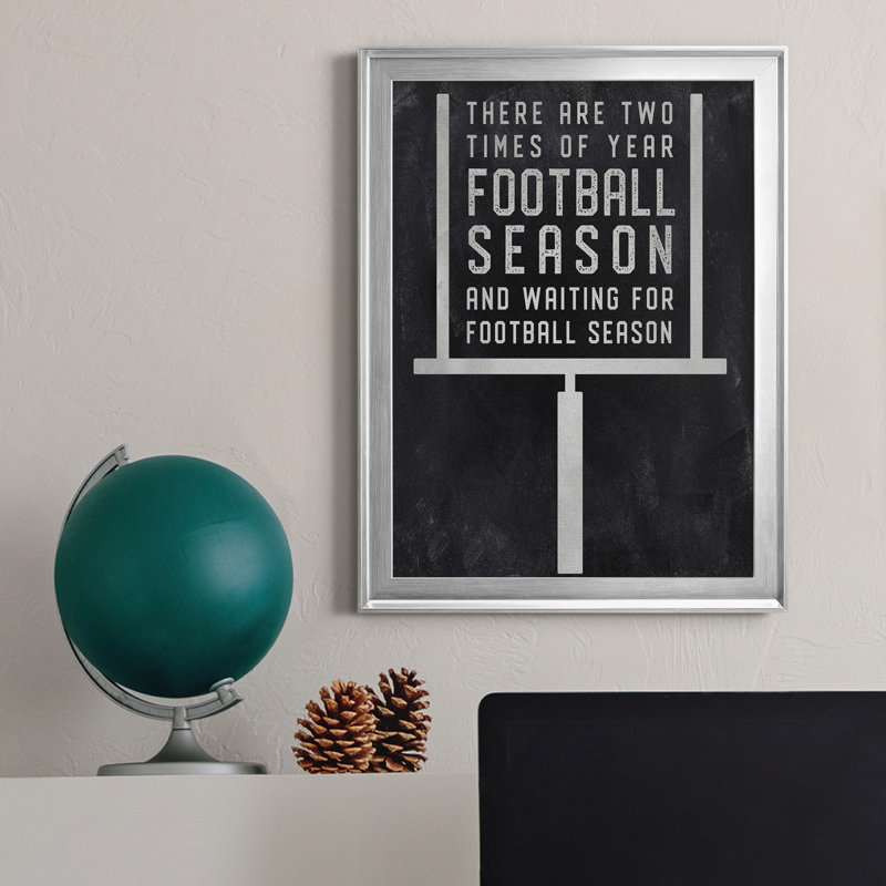 «Football Season», art textuel sur toile, H 22,5 po x l 30,5 po x P 1,5 po, Argent