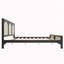 Size Wood Platform Bed with Rattan Headboard-269635355-269635297