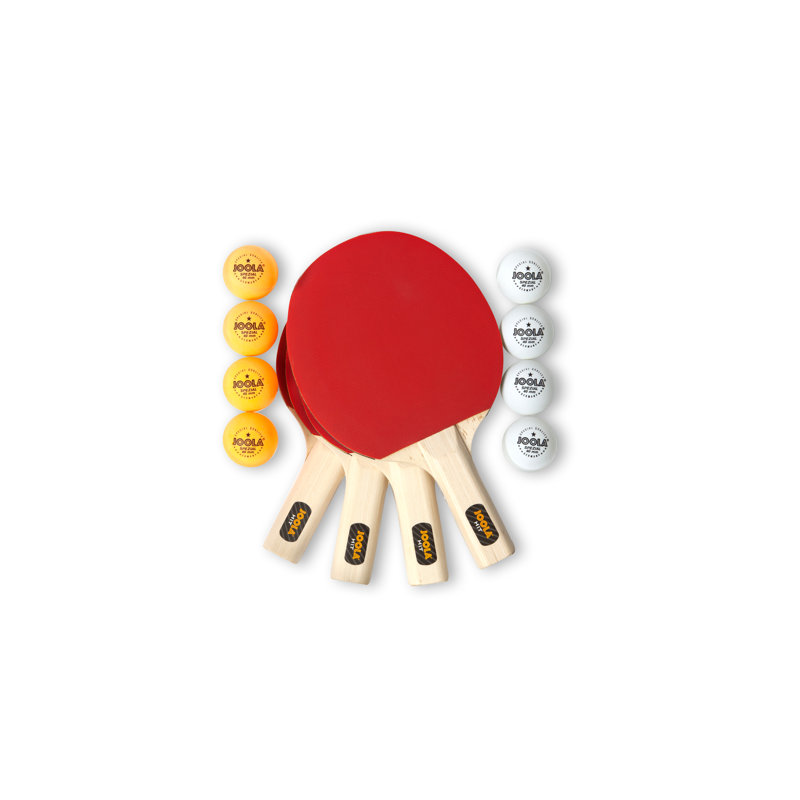 JOOLA All-in-One Indoor Table Tennis Hit Set Ping Pong Paddle and Ping Pong Ball Bundle - Includes 4 Table Tennis Rackets, 8 Balls, Carrying Case